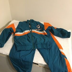 Kids Size 7 Vintage Miami Dolphins Lined Track Suit
